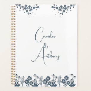 Agenda Boda Floral Floral Boho Blue Wildflower