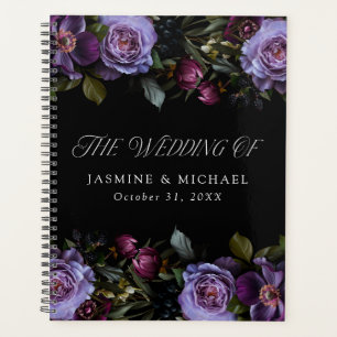 Agenda Boda floral gótica malhumorada púrpura