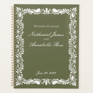 Agenda Boda floral Green Talavera Tile Español Fiesta