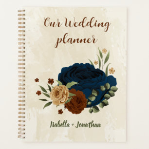 Agenda boda floral naval terracota