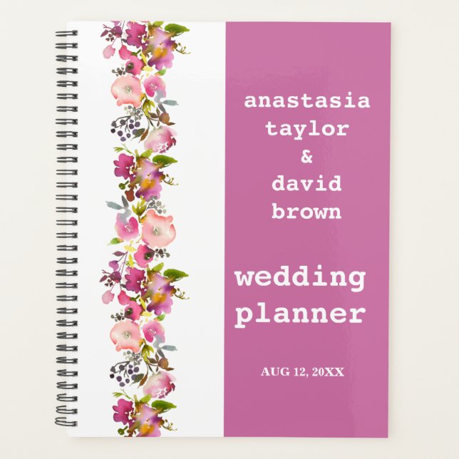 Agenda Boda Floral Rosa (Anverso)