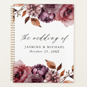 Agenda Boda floral Rustic Autumn Marsala