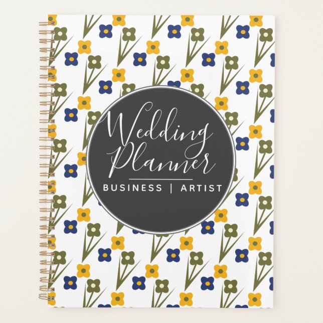Agenda Boda floral simple moderno (Anverso)