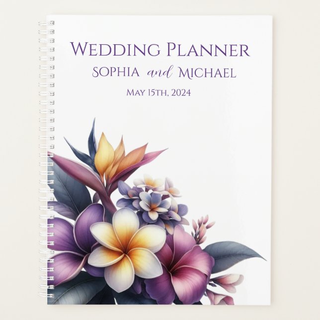 Agenda Boda-floral tropical (Anverso)