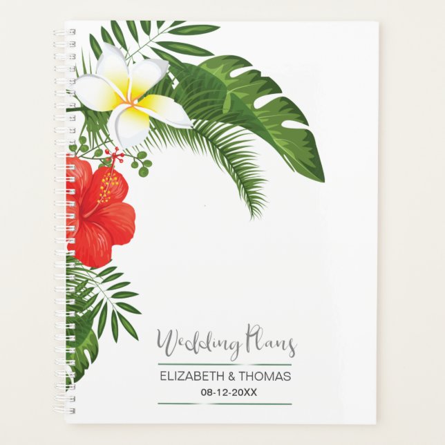 Agenda Boda floral tropical ID475 (Anverso)