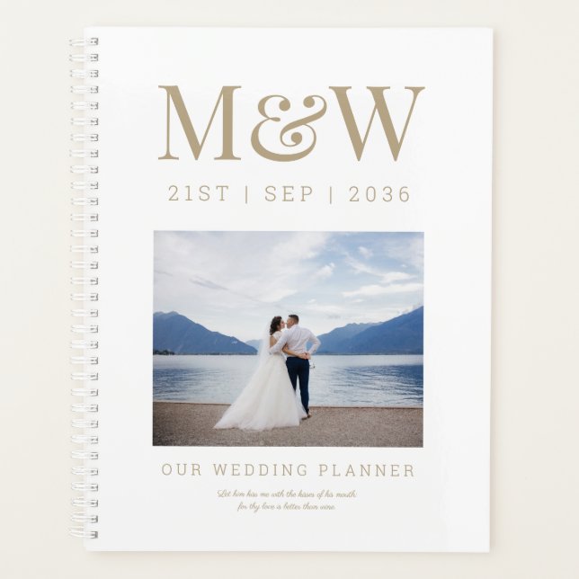 Agenda Boda fotográfico monograma personalizado (Anverso)