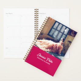 Agenda boda fotográfico personalizado rosa