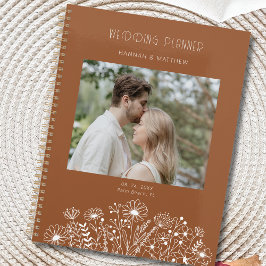 Agenda Boda Fotográfico Terracotta Boho Elegante de Flor 