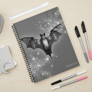 Agenda Boda Glam Bat & Diamonds de Halloween oscuro