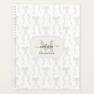 Agenda Boda monogramado de color blanco de color de agua