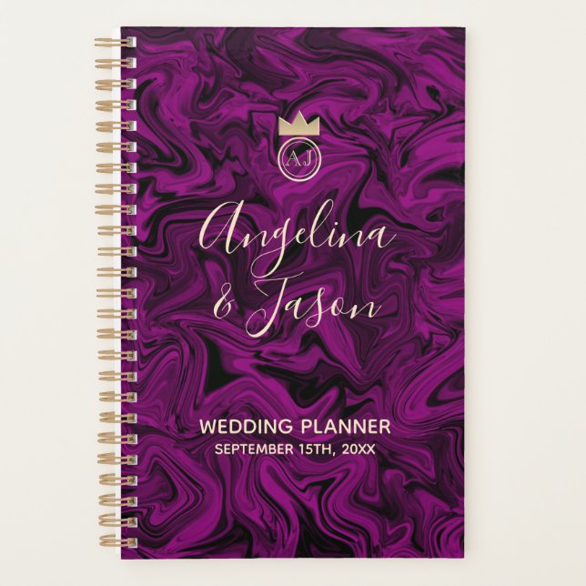 Agenda Boda Morada de Lujo (Anverso)