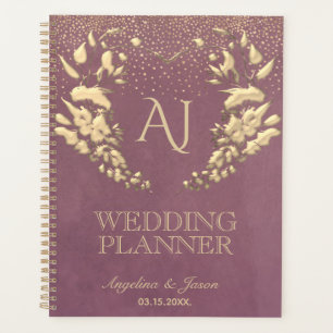 Agenda Boda Morado Oro