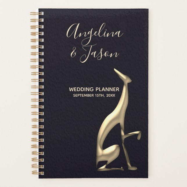 Agenda Boda negro elegante (Anverso)