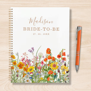 Agenda Boda personalizado de coloridas flores silvestres 
