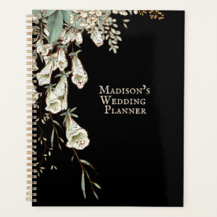 Agenda Boda personalizado de nombre negro clásico de bon
