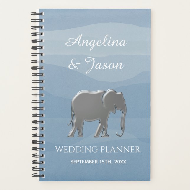 Agenda Boda Polvo Azul Acuarela (Anverso)