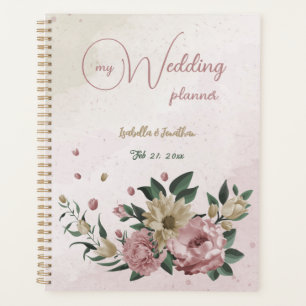 Agenda boda romántico rosa y champán