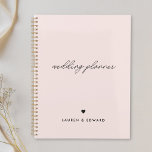 Agenda Boda rosa Rubor Minimalista moderno<br><div class="desc">bloc de notas para planificadores de bodas diseñado por personalizados con un diseño sencillo y moderno sobre un fondo rosa rubor.</div>