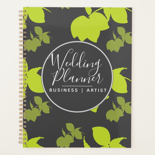 Agenda Boda Silueta de Lima Limón Moderna (Anverso)