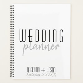 Agenda Boda simple en blanco y negro