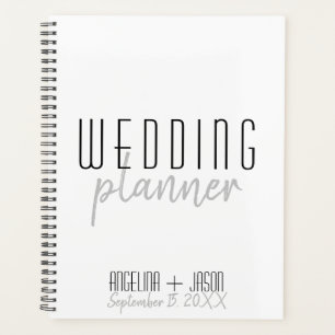 Agenda Boda Simple en Blanco y Negro