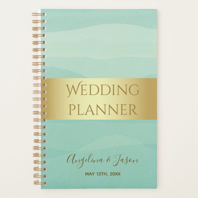 Agenda Boda verde simple (Anverso)