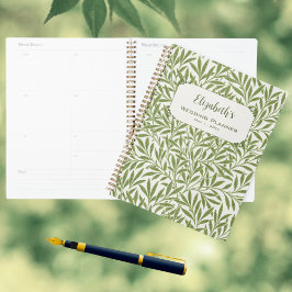 Agenda Boda Vintage, Patrón de Hojas de Sauce Victoriano