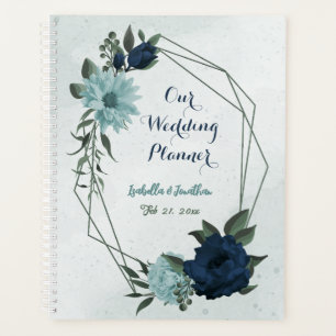 Agenda Bodas botánicas de flores azules polvorientas y ma