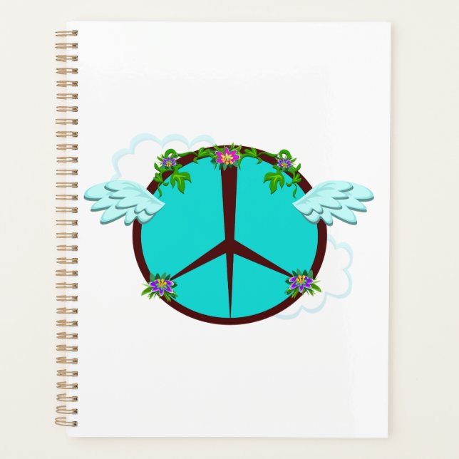 Agenda Bohemian Angel Wings Peace Symbol (Anverso)