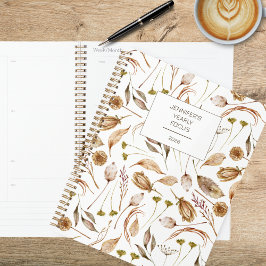 Agenda Bohemian Marrón y Blanco Floral