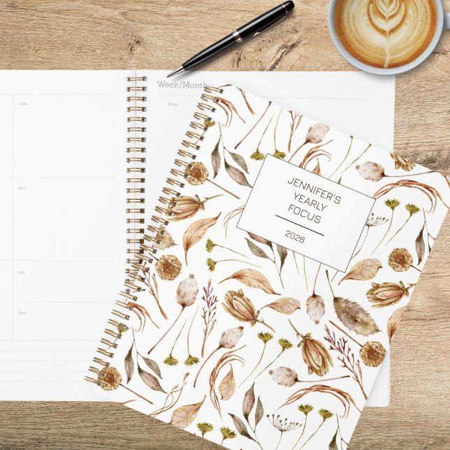 Agenda Bohemian Marrón y Blanco Floral  (Subido por el creador)
