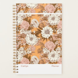 Agenda Bohemian Modern Orange and Peach Floral Planner