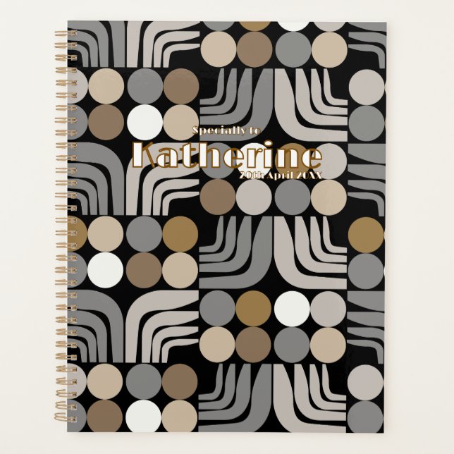Agenda Bohemian Negro Gris (Anverso)