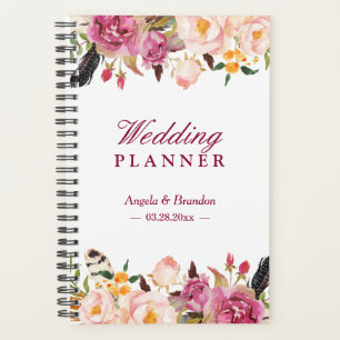Agenda Bohemias románticas Boda de pluma floral