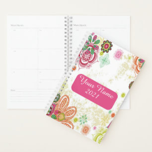 Agenda Bohemio floral personalizado