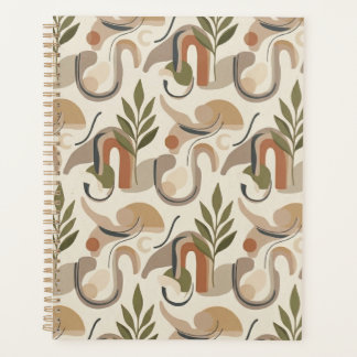 Agenda Boho Abstract Botanical Notebook Cover Background