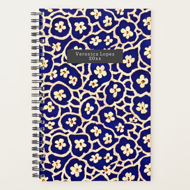 Agenda Boho Anemone Blue Planner (Anverso)