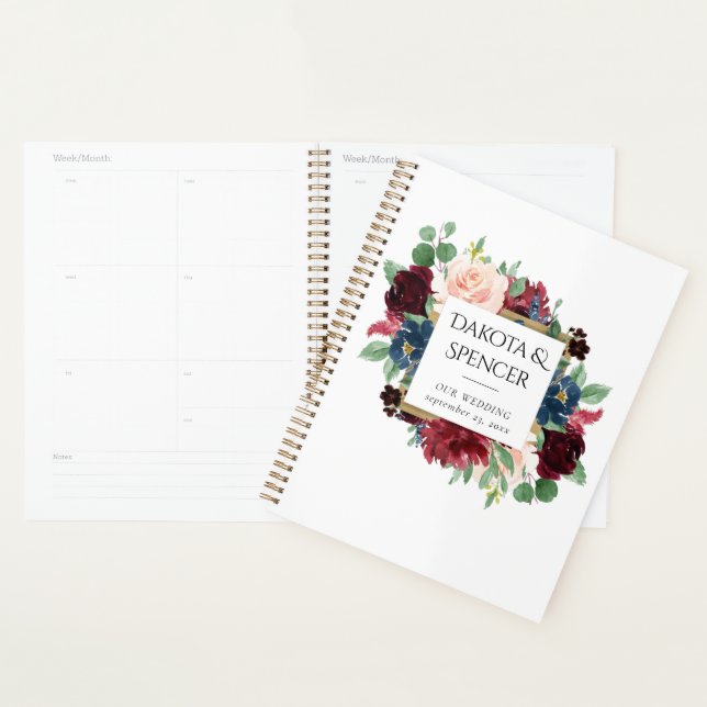 Agenda Boho Bloom | Personalizado rojo y azul de la Marin (Demostración)