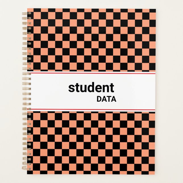 Agenda Boho Checkerboard Binder | Trendy Back to School  (Anverso)
