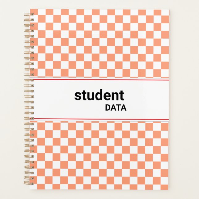 Agenda Boho Checkerboard Binder | Trendy Back to School  (Anverso)