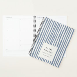 Agenda Boho Chic Dusky Blue Watercolor Hand Drawn Strips