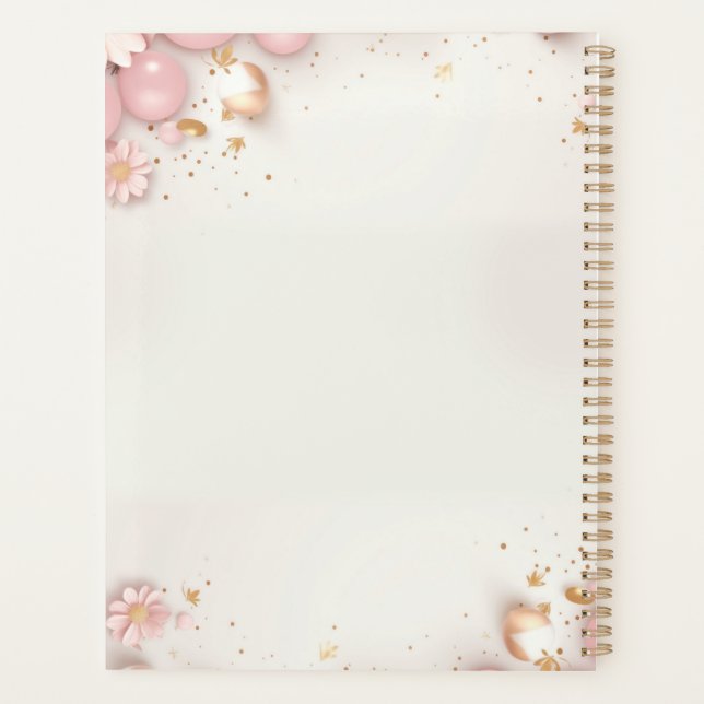 Agenda Boho Chic Pastel Pink and Brown Teddy Bear (Reverso)