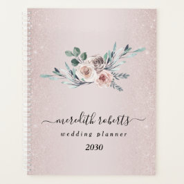 Agenda Boho Dusty Roses Rosa Purpurina de Rubor anual