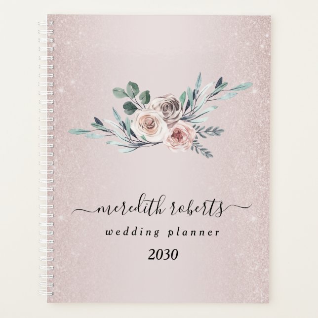 Agenda Boho Dusty Roses Rosa Purpurina de Rubor anual (Anverso)