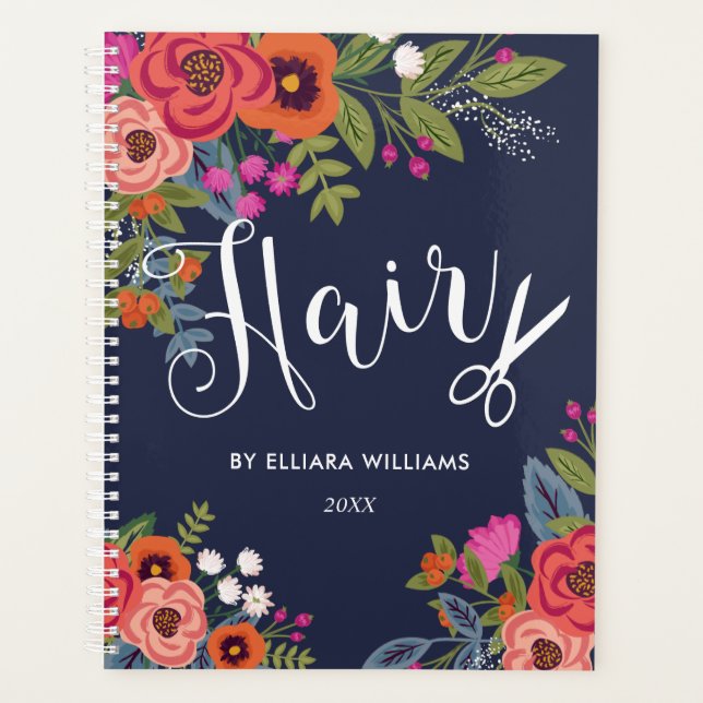Agenda Boho Floral Bouquets - Estilo Navy Blue Hair (Anverso)