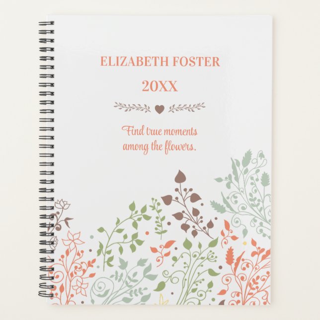 Agenda Boho Floral Inspiration Quote Planner (Anverso)