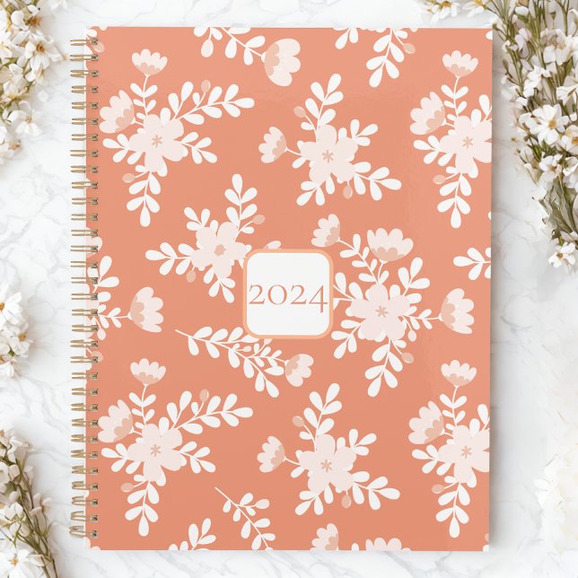 Agenda Boho Floral Peach & White (Subido por el creador)