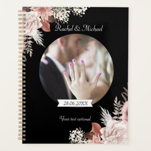 Agenda Boho Floral Personalisierbar Foto Hochzeit Planner