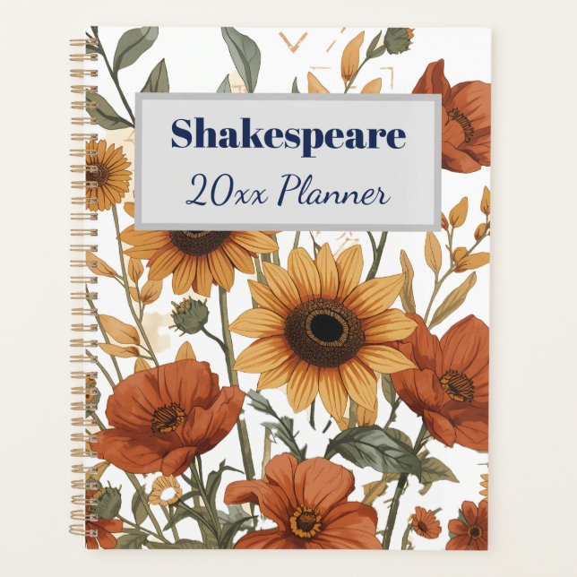 Agenda Boho Floral Weekly Planner | Terracotta Tones (Anverso)