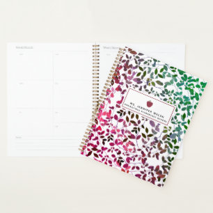 Agenda Boho Greenery Apple Teacher Planner